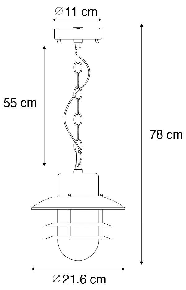 Buitenlamp Industriële hanglamp staal IP44 - Shell Industriele / Industrie / Industrial E27 IP44 Buitenverlichting rond