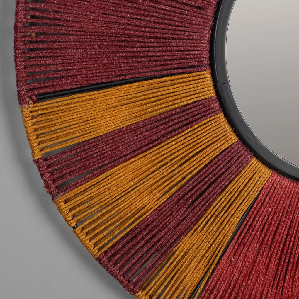 Dutchbone Surya Rope L Ronde Spiegel Kleurrijk Touw 60 Cm - 60x60cm