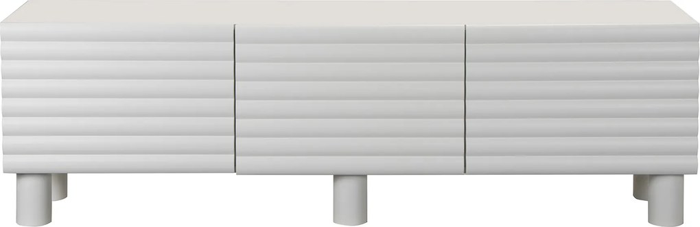 Wit Tv-meubel Met Grote Ribbels 180 Cm - 180x40x55cm.