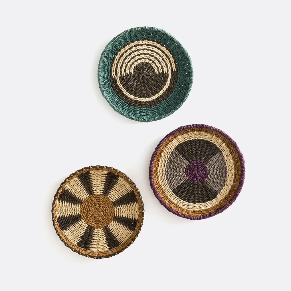 Set van 3 wanddecoratiesØ28 cm, Onaga