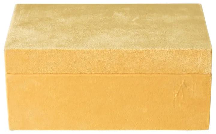 Kistje velvet - geel - ⌀23x14x10 cm