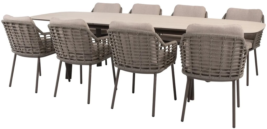 Taste by 4 Seasons Manolo uitschuifbare tuintafel terre met keramisch blad 230 - 290 cm SALE Tuintafel bruin weerbestendig