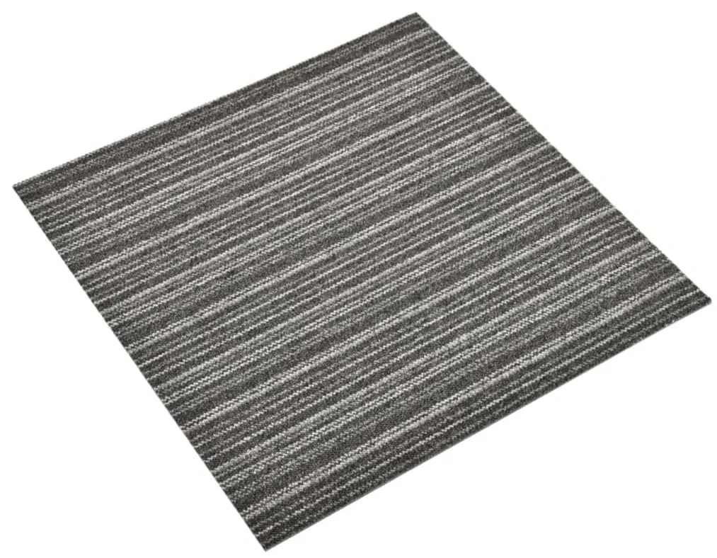 vidaXL Tapijttegels 20 st 5 m² 50x50 cm gestreept antraciet