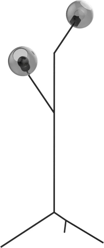 Tak Design | Branch Vloerlamp lengte 30 cm x breedte 57 cm x hoogte 140 zwart vloerlampen metaal, rookglas verlichting vloerlampen