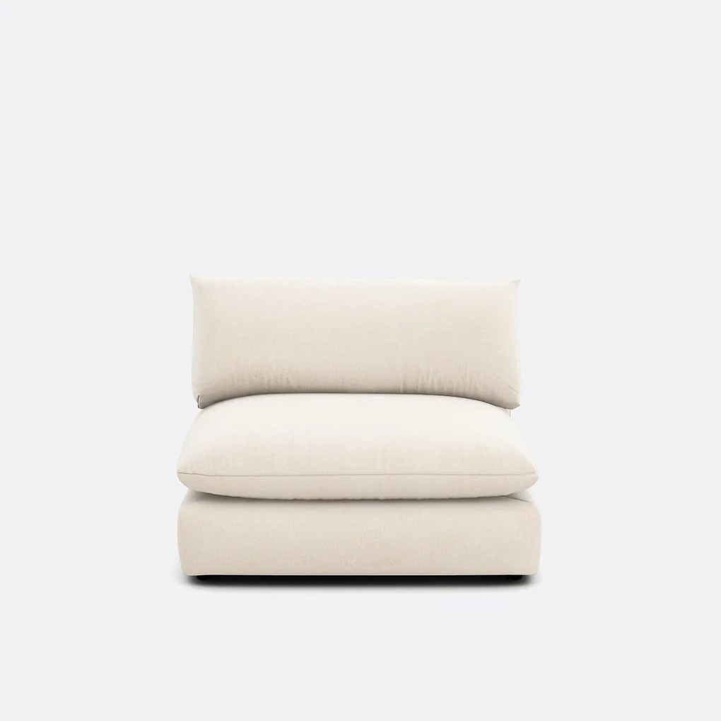 Fauteuil voor modulaire zitbank, in gemêleerd polyester, Malo