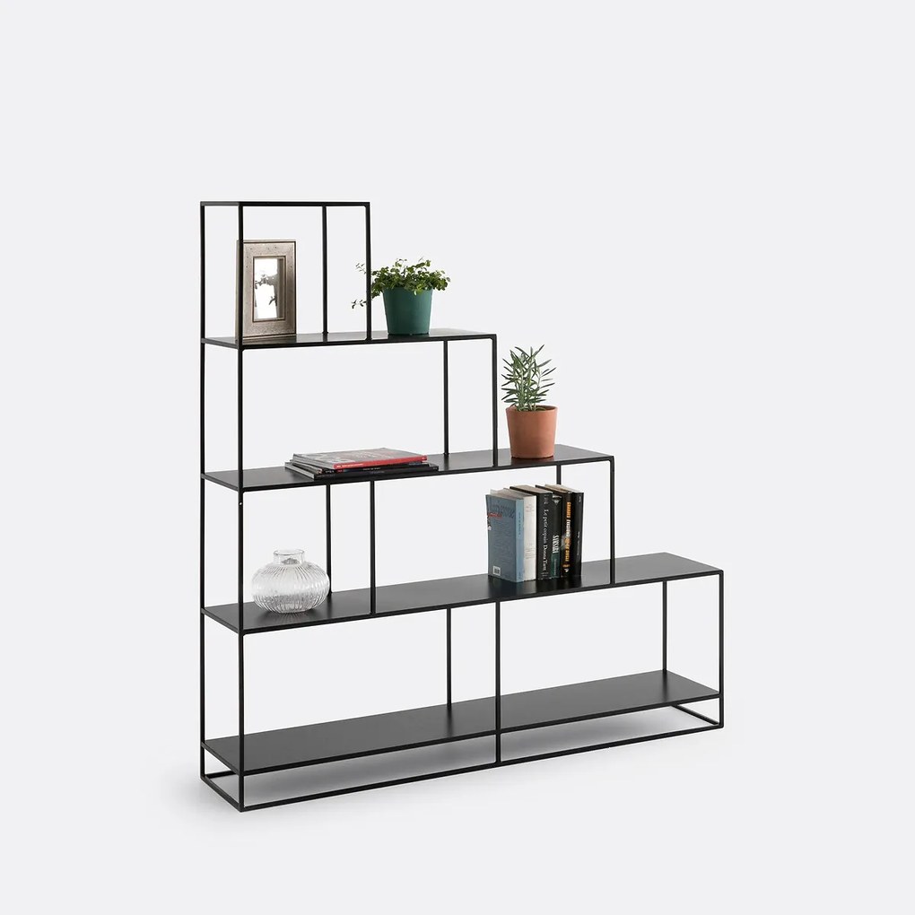 Trapvormigeétagère, staal, Miva