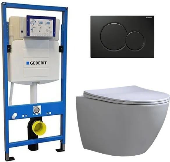 Geberit UP 320 Toiletset - Inbouw WC Hangtoilet Wandcloset - Shorty Flatline Sigma-01 Zwart