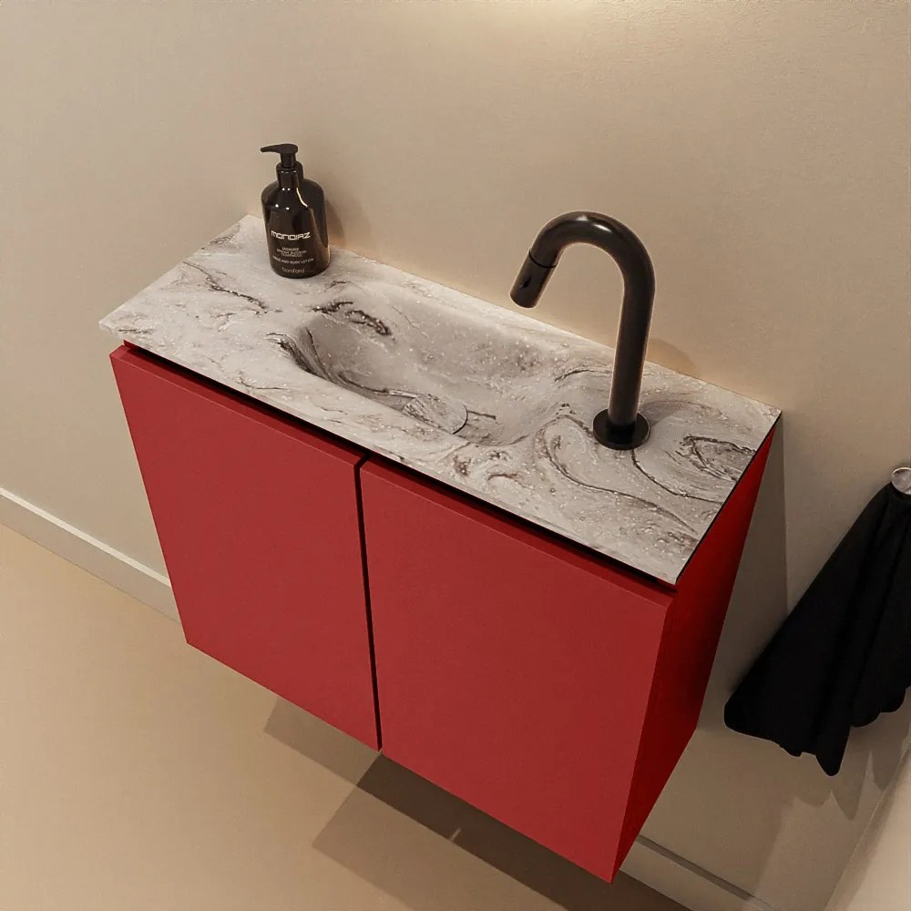 Mondiaz Ture DLux toiletmeubel 60cm fire met wastafel glace midden met kraangat