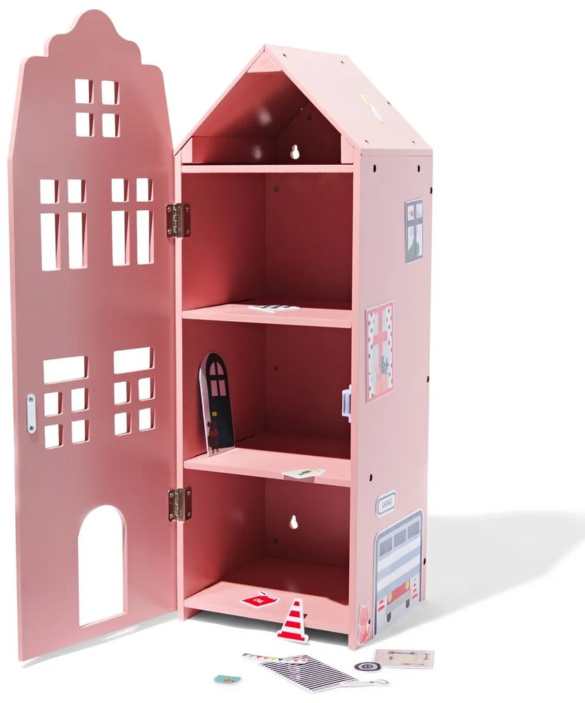 HEMA Grachtenpand 24.5x25x75 Hout Roze