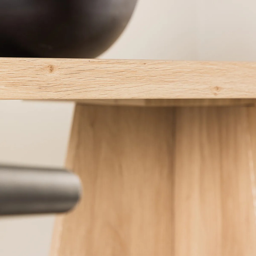 Ovale Eettafel Met Kruisvoet Naturel - 115 X 230cm.