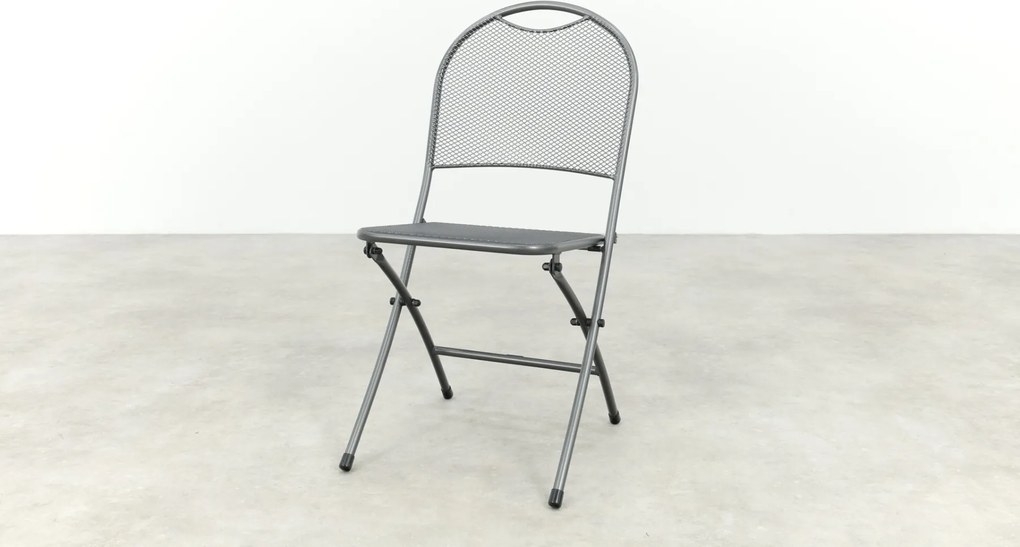 Inklapbare balkonset 3-delig strekmetaal - Antraciet