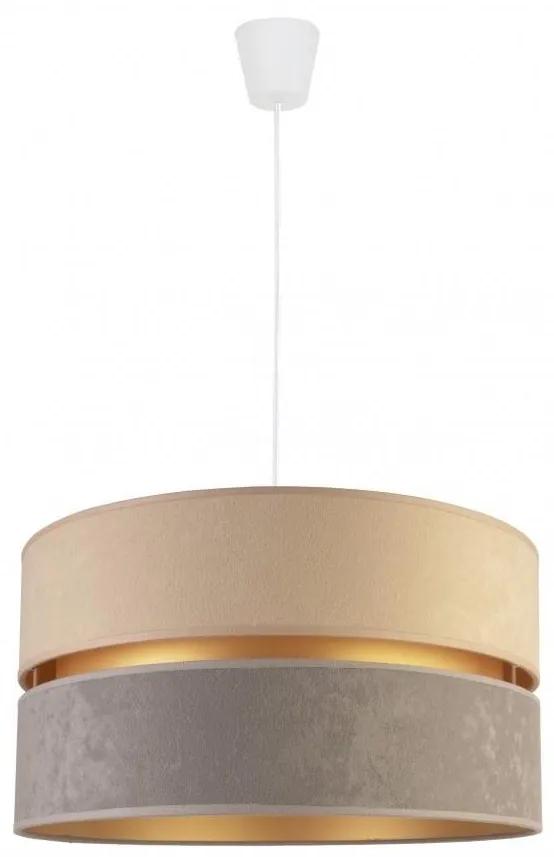 Hanglamp aan koord DUO 1xE27/40W/230V grijs-beige