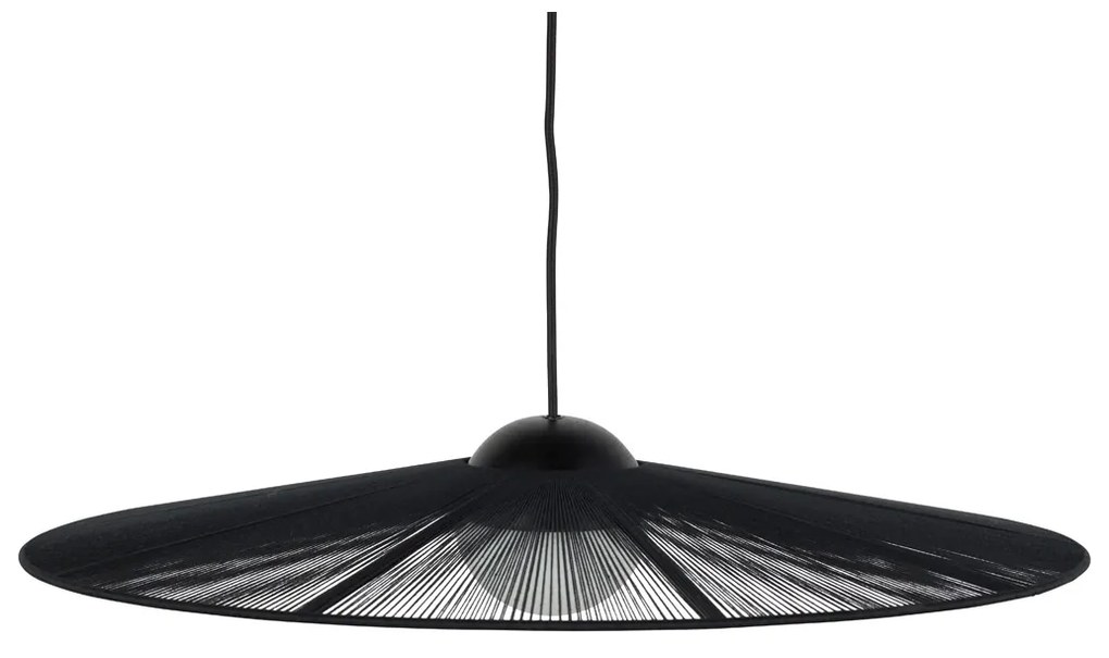 Zuiver Belle S Black Ronde Design Hanglamp Touw 65 Cm Zwart