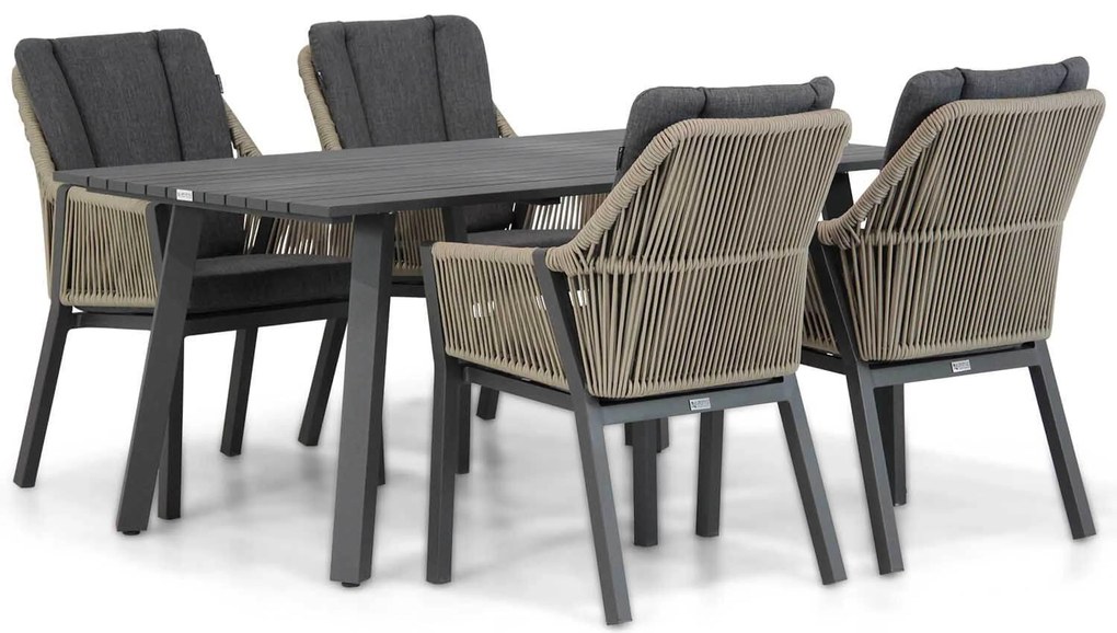 Tuinset 4 personen 170 cm Aluminium/Rope Taupe Lifestyle Garden Furniture Verona/Villagio