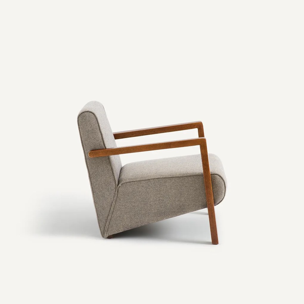 Fauteuil in wol en polyester Sanami