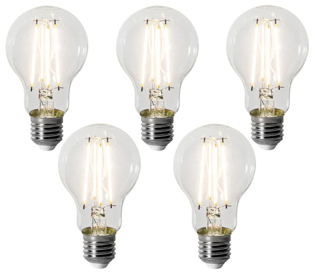 Set van 5 E27 dimbare LED lampen A60 8W 900 lm 3000K