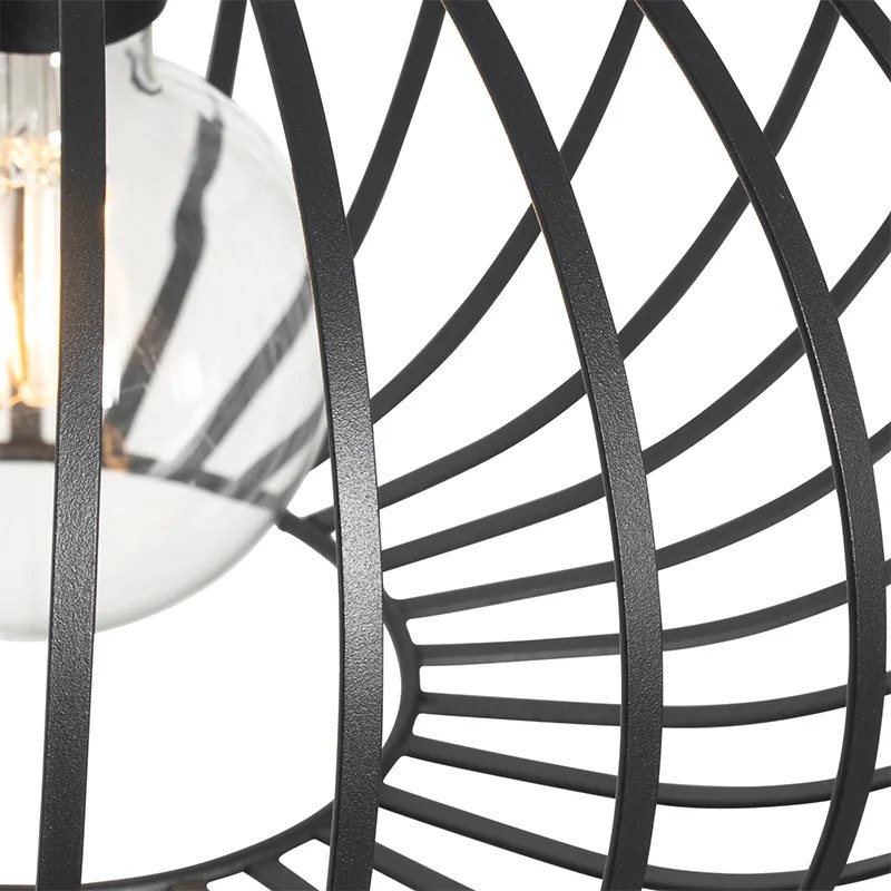 Design hanglamp zwart draad 39cm - Johanna Design E27 rond Binnenverlichting Lamp