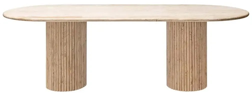 Richmond Interiors La Cantera Travertin Eettafel Griekse Pilaren - 240 X 110cm.