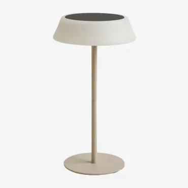 Draadloze Led Solar Tafellamp Voor Buiten Van Polyethyleen En Ijzer Ulenia Tapioca Beige - Sklum