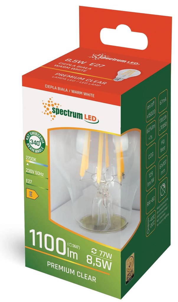 Koude LED lamp GLS E-27  8,5W WOJ+14595