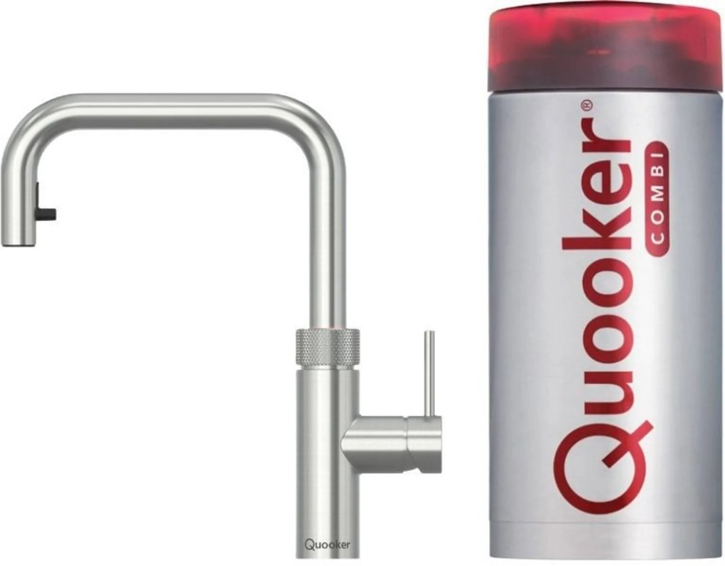 Quooker Flex Square met COMBI boiler 3-in-1 kokendwaterkraan RVS