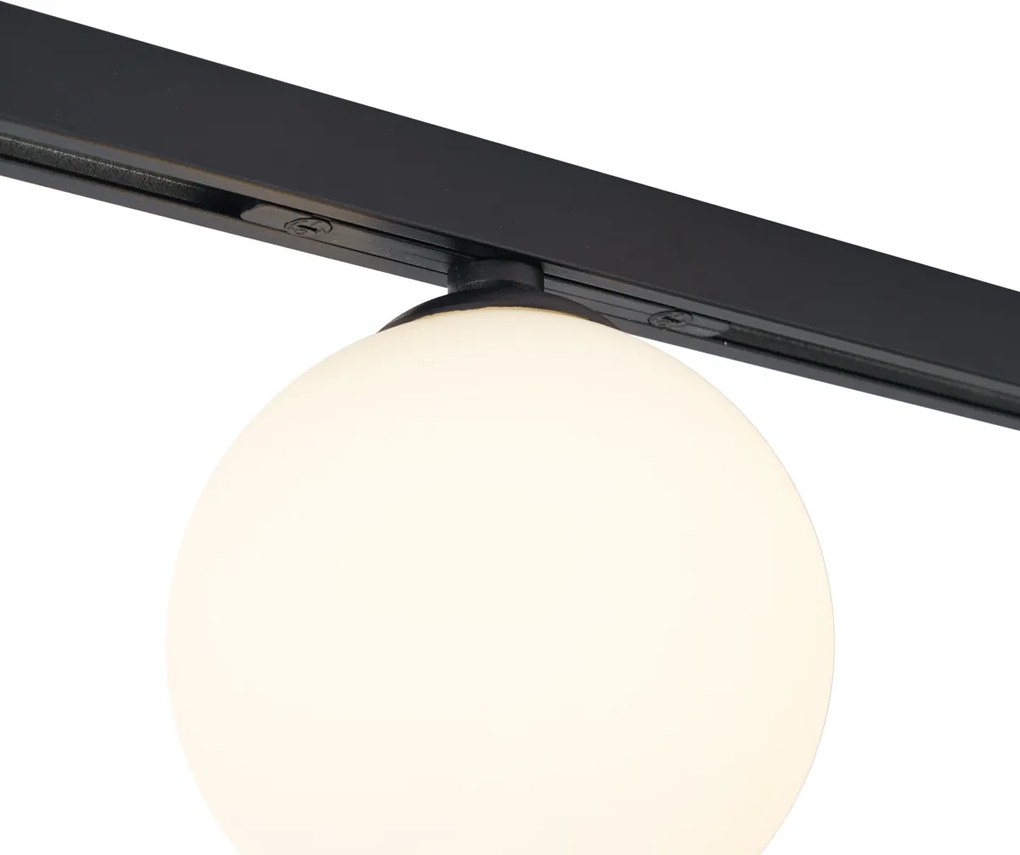 Modern railsysteem zwart met 2 spots en 3 hanglampen 1-fase - Slimline Eira