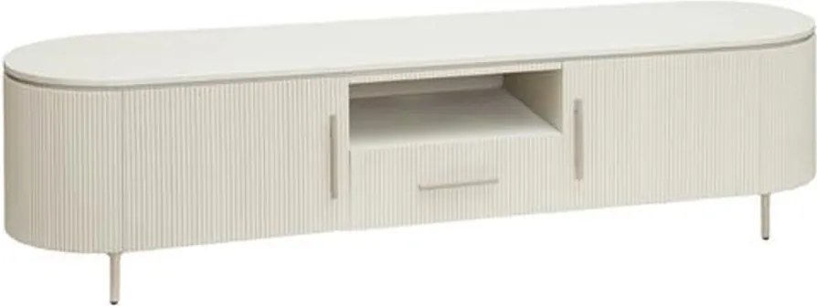 Tower Living Beige Tv-meubel Met Ribbels 185 Cm Corbetta - 185x45x45cm.