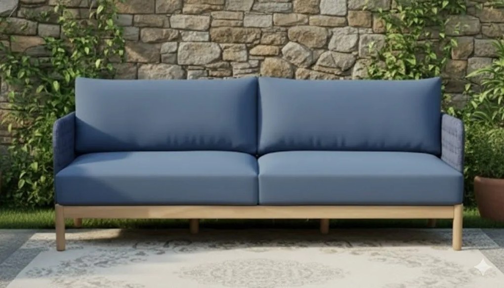Baratti Stoel-Bank loungeset - Kolbe - 3-delig - Navy Blue - Baratti