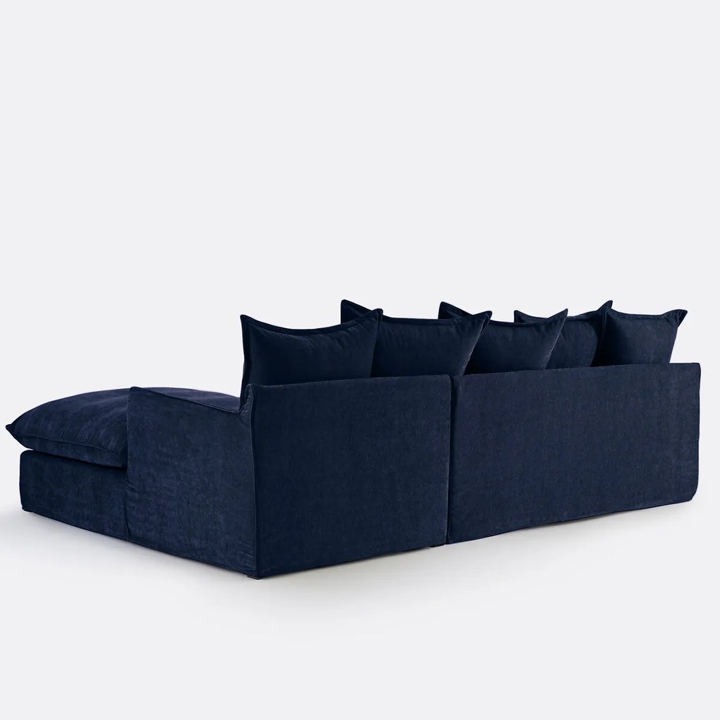 Hoekbank rechts, met afneembare hoes, 4-zits, in gemêleerd polyester, ODNA
