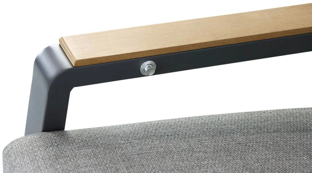 Stoel en Bank Loungeset 5 personen Aluminium/teak Grijs Osmen Manly