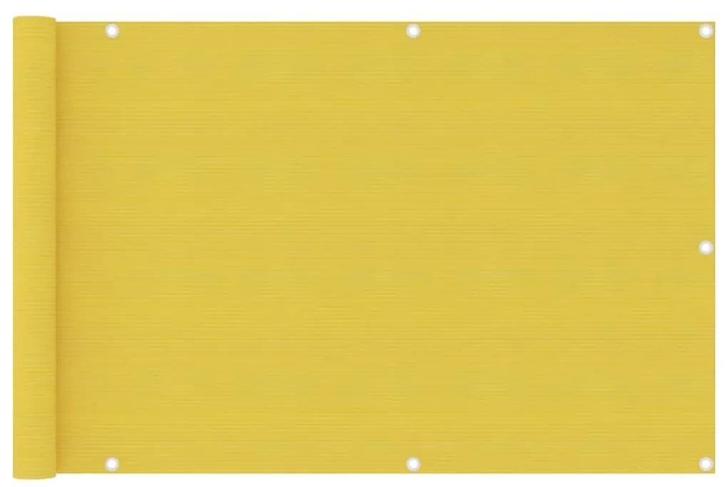 vidaXL Balkonscherm 90x400 cm HDPE geel