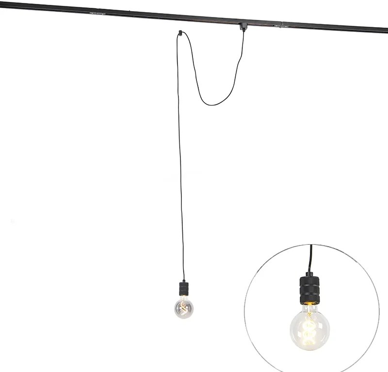 Hanglamp zwart voor railsysteem 1-fase - Iconic Cavalux