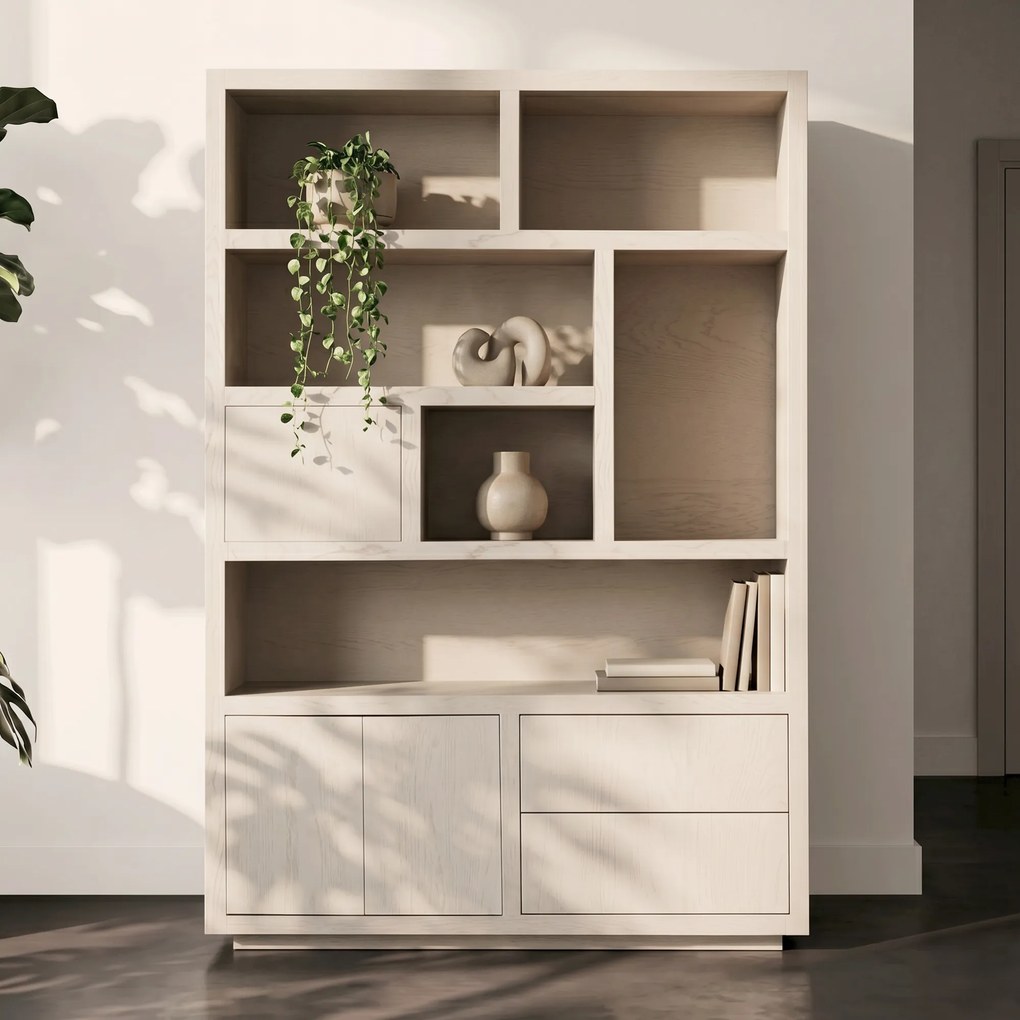 Vakkenkast Taupe Eiken 150 Cm - 150x42x220cm.