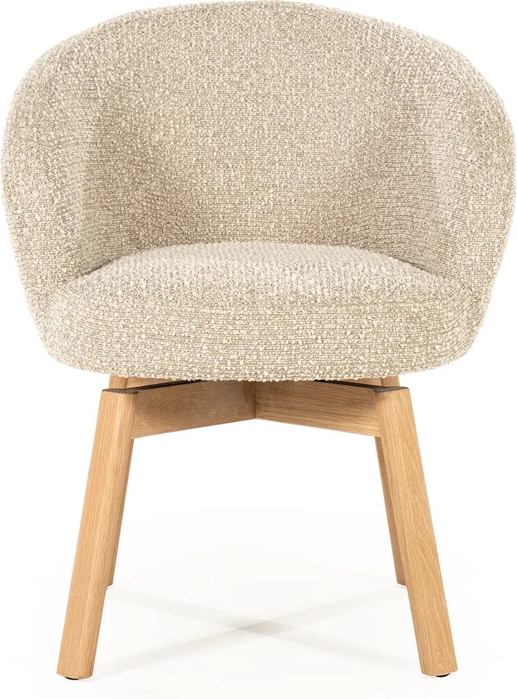 Eleonora Liva Eetstoel Hout Frame Taupe