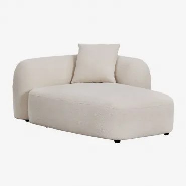 Rechter Chaise Longue Module Voor Modulaire Bank In Coco Chenille Dikke Chenille Wit - Sklum