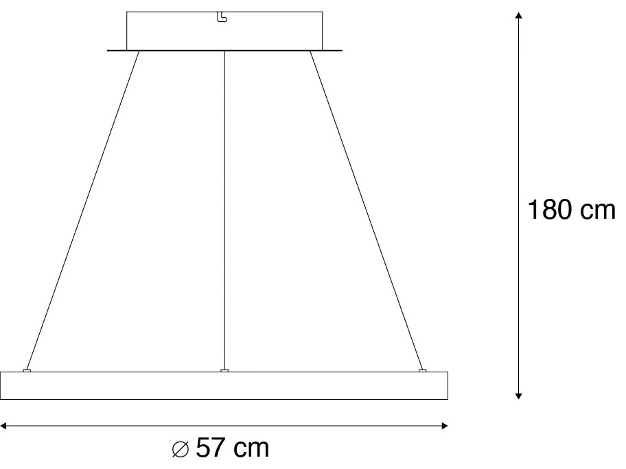 Design hanglamp aluminium incl. LED dimbaar easylift - Hoop Design rond Binnenverlichting Lamp