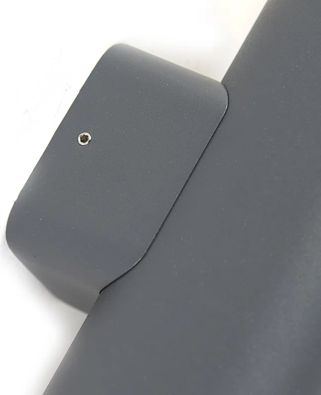 Moderne buitenwandlamp vierkant 2-lichts donker grijs - Fox