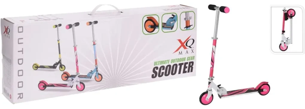 XQ Max Step inklapbaar met voetrem roze en wit