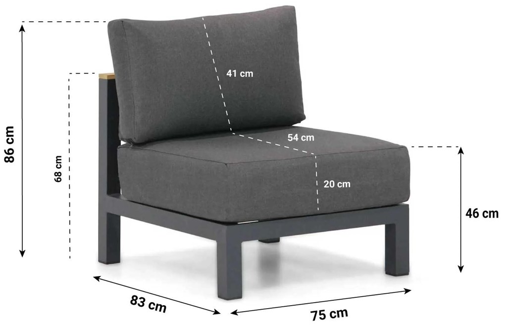 Hoek loungeset 6 personen Aluminium/Rope Grijs Santika Furniture Santika Shadow