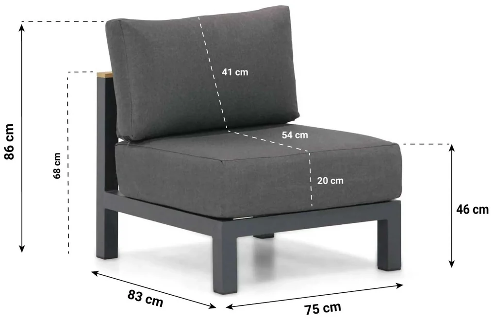 Hoek loungeset 6 personen Aluminium/Rope Grijs Santika Furniture Santika Shadow