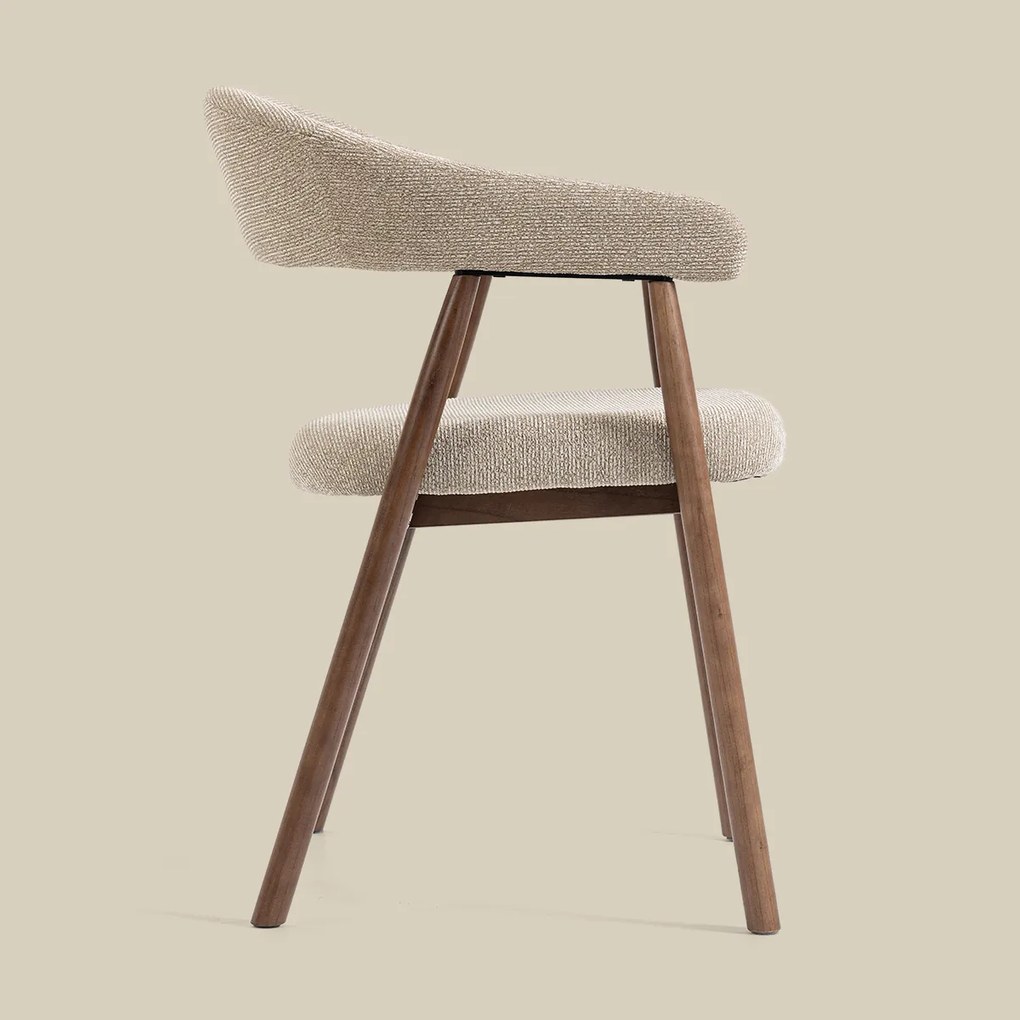 Walnoot Eetkamerstoel Ronde Rugleuning