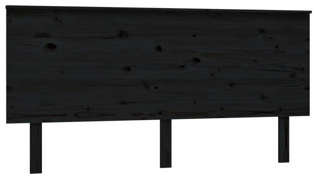 vidaXL Hoofdbord 164x6x82,5 cm massief grenenhout zwart
