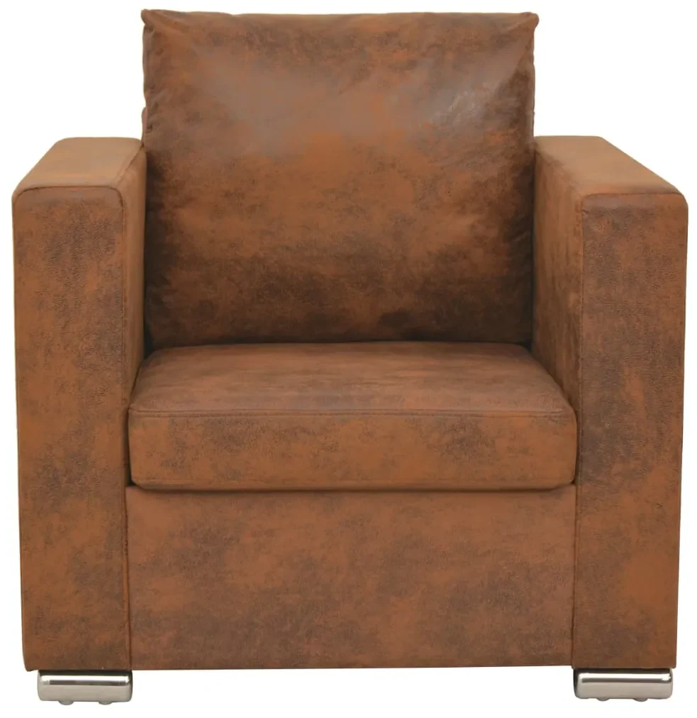 vidaXL Fauteuil kunstsuède bruin