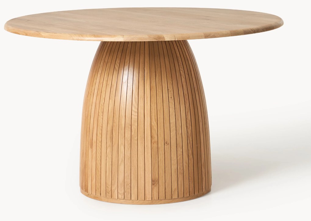 Ronde eettafel Nelly met groefstructuur, in verschillende formaten