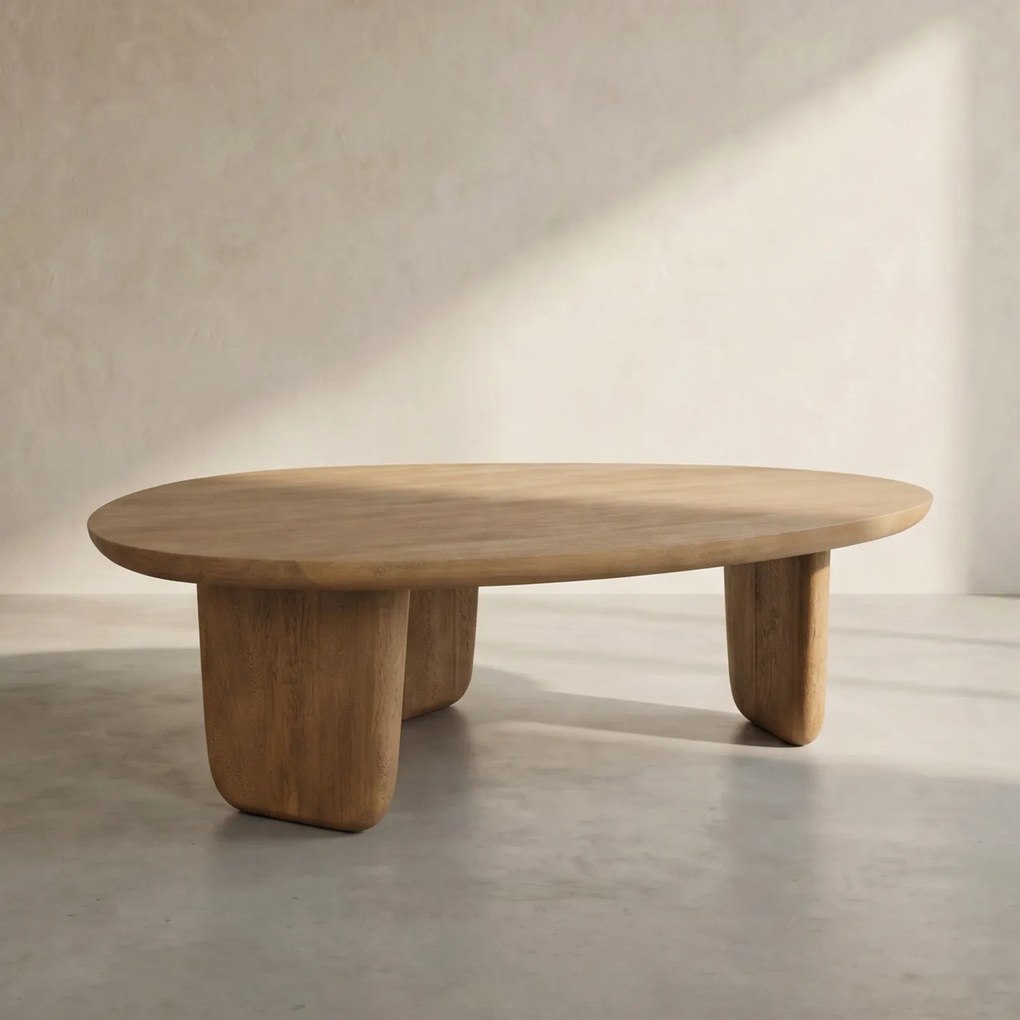 Lage 3-poot Salontafel Eiken - 100 X 85cm.