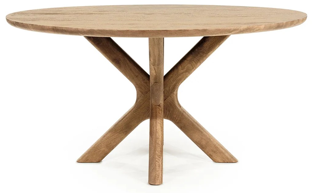 Kruispotige Eettafel Eiken - 150 X 150cm.