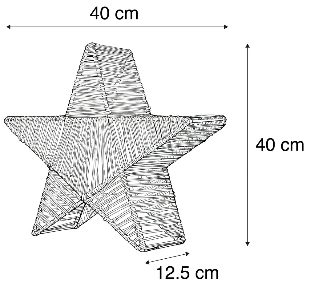 Kerst vloerlamp bruin 40cm incl. LED IP54 oplaadbaar - Sisine