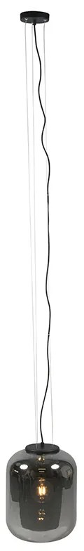 Smart hanglamp zwart met smoke glas incl. WiFi A60 - Bliss Retro, Modern E27 rond Binnenverlichting Lamp