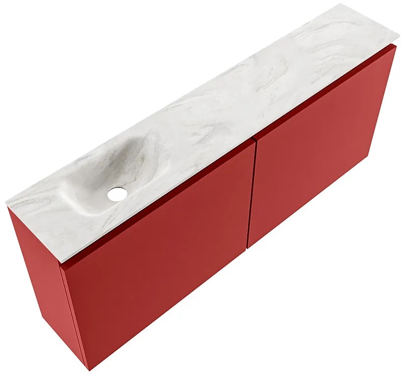 Mondiaz Ture DLux toiletmeubel 120cm fire met wastafel ostra links zonder kraangat