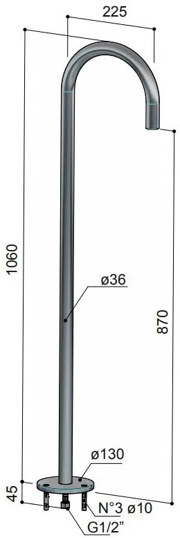 Hotbath Cobber Vrijstaande Baduitloop Geborsteld Koper PVD CB076